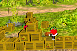 《草莓小子接水果》游戏画面1