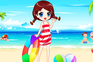 《夏日沙滩可爱女孩》游戏画面1