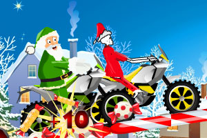 《圣诞老人摩托赛》游戏画面1