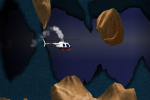 直升机穿越地洞
