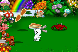 《小兔子接烧饼》游戏画面1