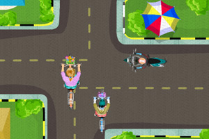 《自行车送花女孩》游戏画面1