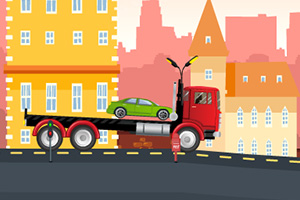 《大卡车拖小轿车》游戏画面1