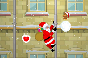 《圣诞老人爬水管》游戏画面1