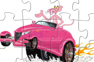《粉色小汽车拼图》游戏画面1