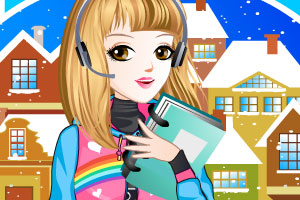 《冬季校园女孩》游戏画面1