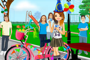 《欢乐生日自行车女孩》游戏画面1