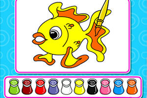 《可爱小鱼填颜色》游戏画面1
