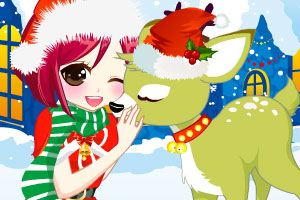 《可爱圣诞女孩与小鹿》游戏画面1