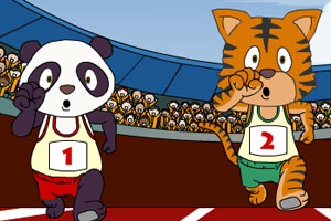 老虎和熊猫跨栏