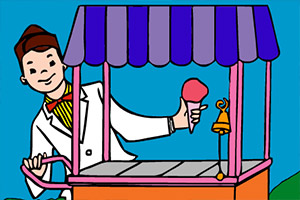 《冰淇淋车填色》游戏画面1