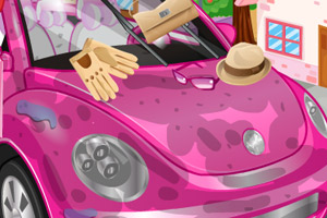 《清洁粉色小轿车》游戏画面1