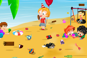 《清理海滩垃圾》游戏画面1