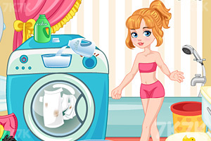 《园丁女孩洗衣服》游戏画面2