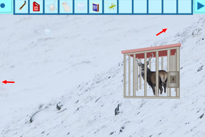 驯鹿逃离雪山