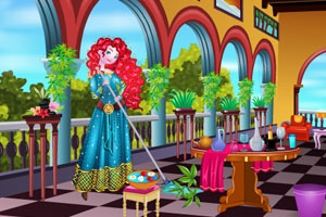 《公主梅里达清理宫殿》游戏画面1