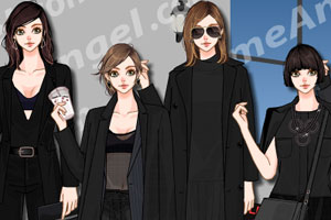 《韩国女子纯黑色装》游戏画面1