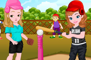 《索菲亚与姐妹打棒球》游戏画面1