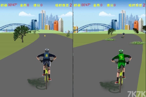 《双人自行车对战H5》游戏画面1